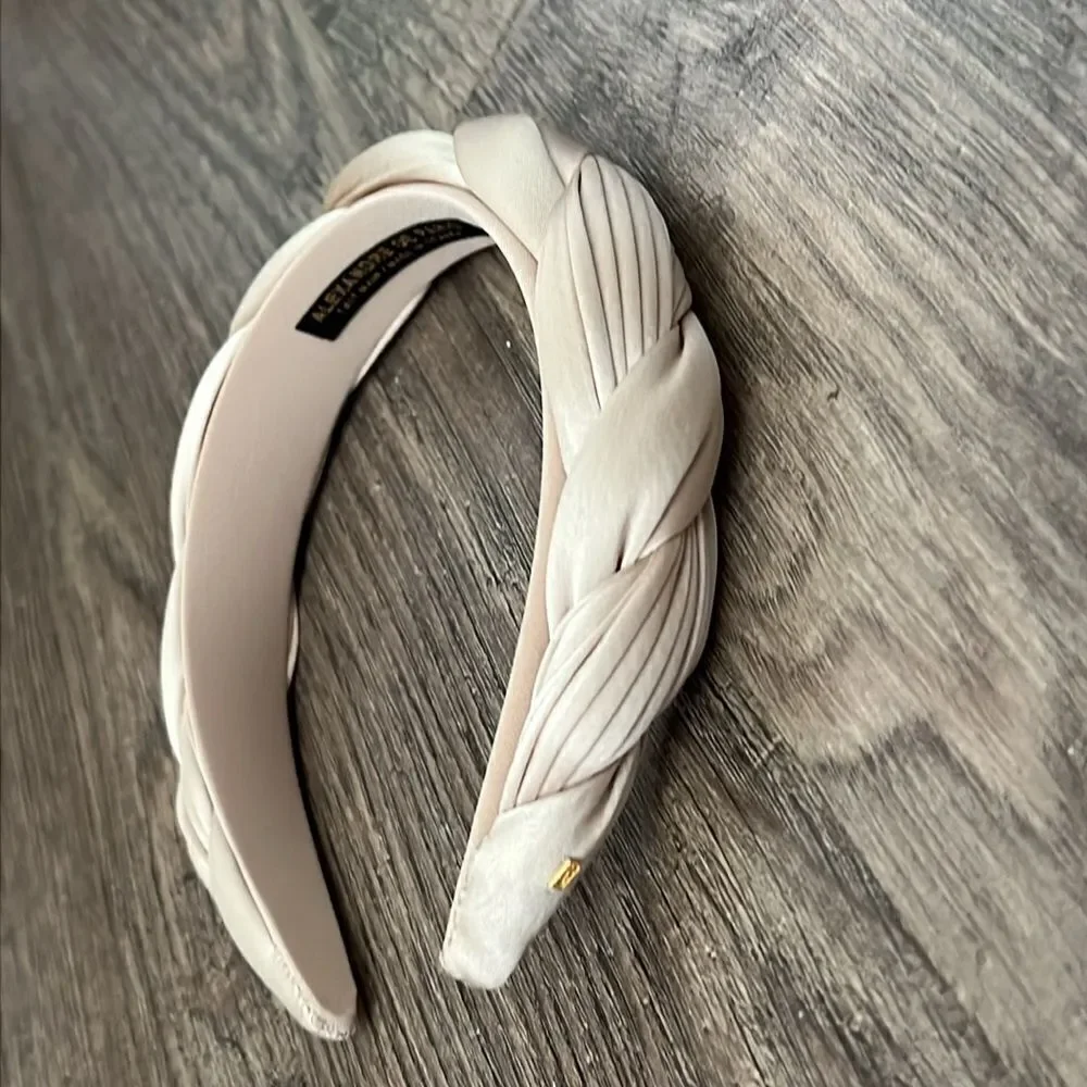 Alexandre de Paris Braided Woven Satin Headband